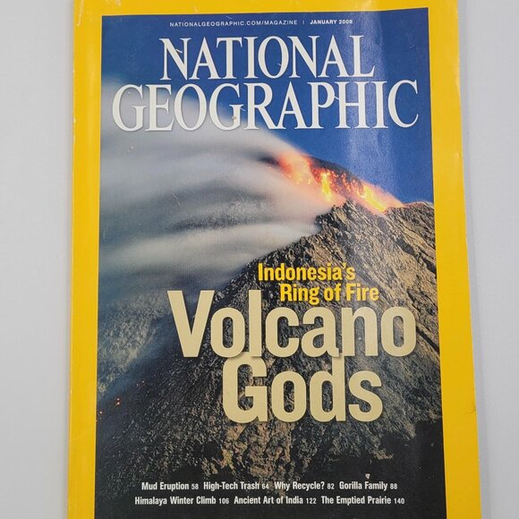 National Geographic January 2008 Volcano Gods Ring of Fire Indonesia - Picture 1 of 10